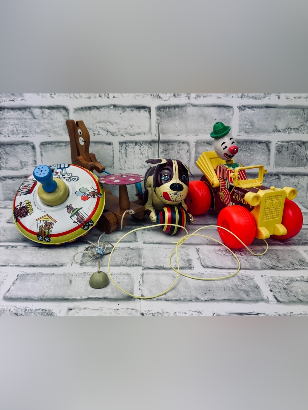 Vintage 1960’s Fisher Price Blic Ohio Art wood and tin toys All Work
Read